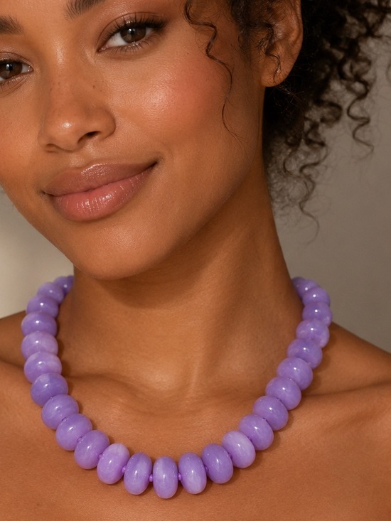 Anthropologie Jewelry - Chunky Lavender Bead Necklace
